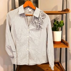LOFT button up ¾ length shirt